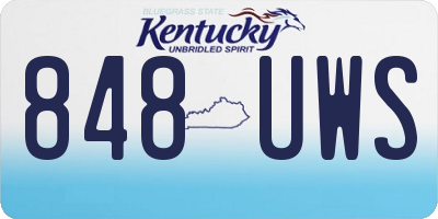 KY license plate 848UWS