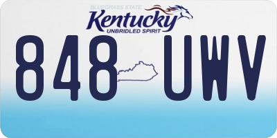 KY license plate 848UWV