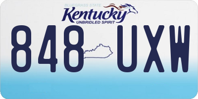 KY license plate 848UXW