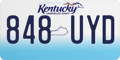 KY license plate 848UYD