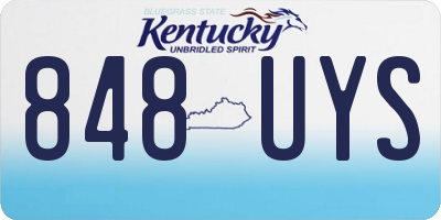 KY license plate 848UYS