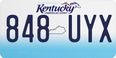 KY license plate 848UYX