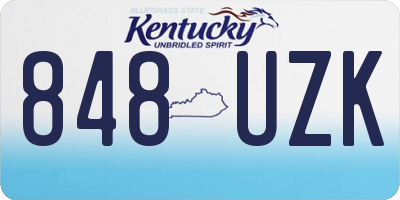 KY license plate 848UZK