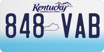 KY license plate 848VAB