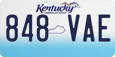 KY license plate 848VAE