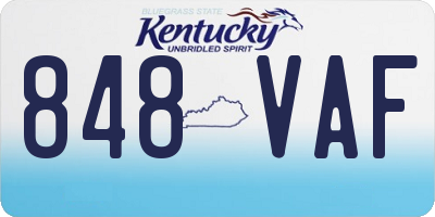 KY license plate 848VAF