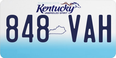 KY license plate 848VAH