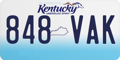 KY license plate 848VAK