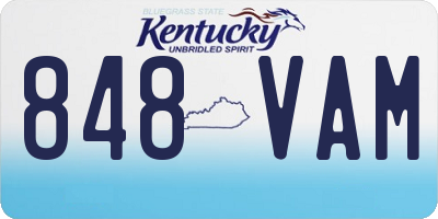 KY license plate 848VAM
