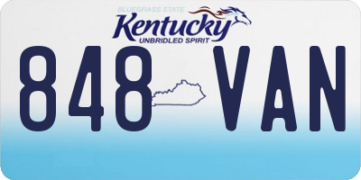 KY license plate 848VAN