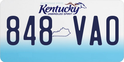 KY license plate 848VAO