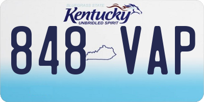 KY license plate 848VAP
