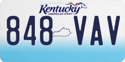 KY license plate 848VAV