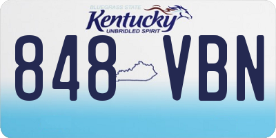KY license plate 848VBN
