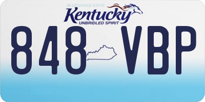KY license plate 848VBP