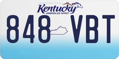 KY license plate 848VBT