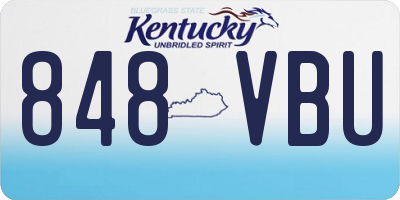 KY license plate 848VBU