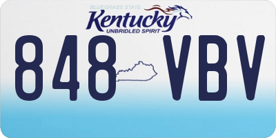 KY license plate 848VBV