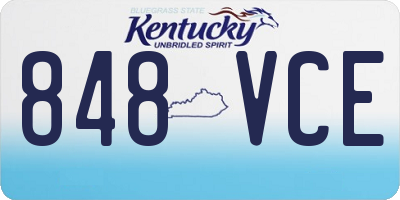 KY license plate 848VCE