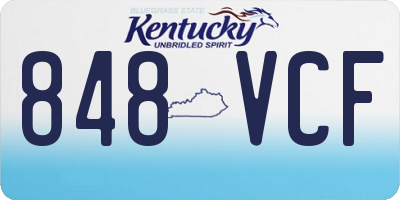 KY license plate 848VCF