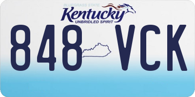 KY license plate 848VCK