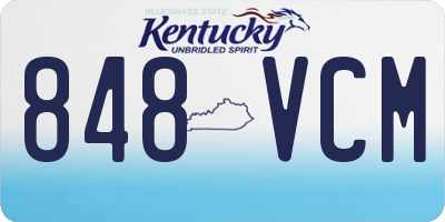 KY license plate 848VCM