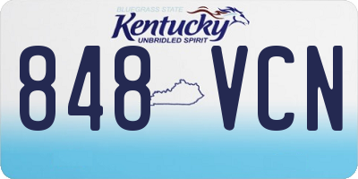 KY license plate 848VCN