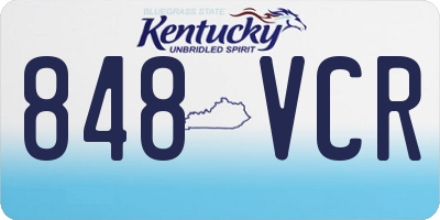 KY license plate 848VCR