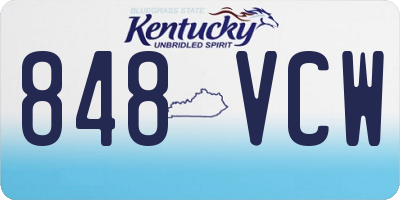 KY license plate 848VCW