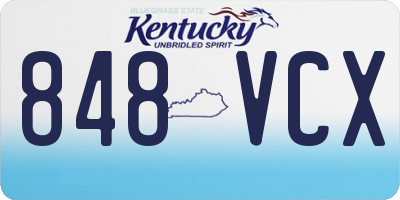 KY license plate 848VCX