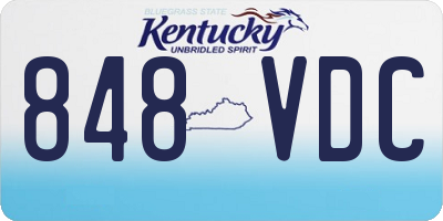 KY license plate 848VDC