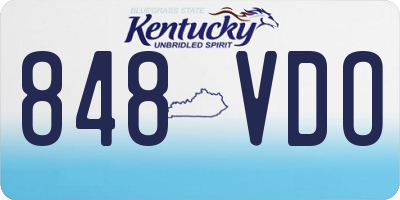 KY license plate 848VDO