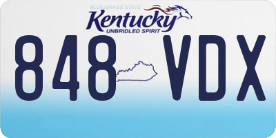 KY license plate 848VDX