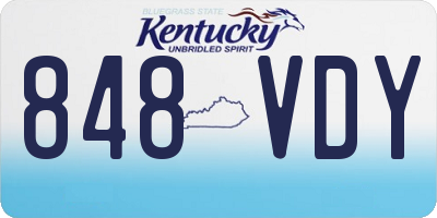 KY license plate 848VDY