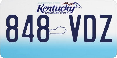 KY license plate 848VDZ