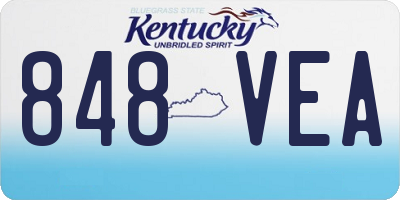 KY license plate 848VEA