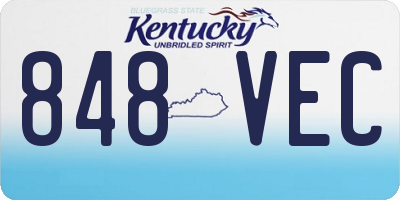 KY license plate 848VEC