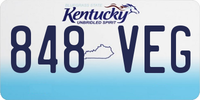 KY license plate 848VEG