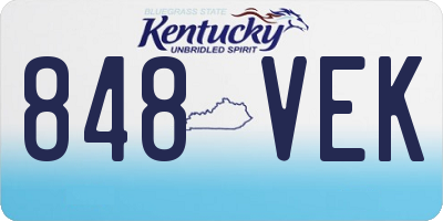 KY license plate 848VEK