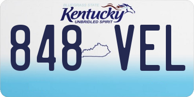 KY license plate 848VEL