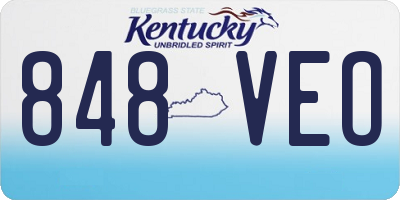 KY license plate 848VEO
