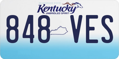 KY license plate 848VES