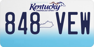 KY license plate 848VEW