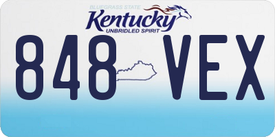 KY license plate 848VEX