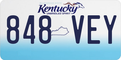 KY license plate 848VEY