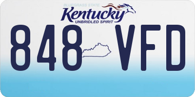 KY license plate 848VFD
