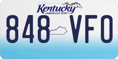 KY license plate 848VFO
