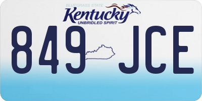 KY license plate 849JCE