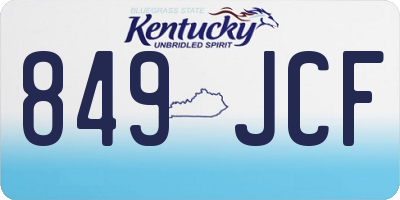 KY license plate 849JCF