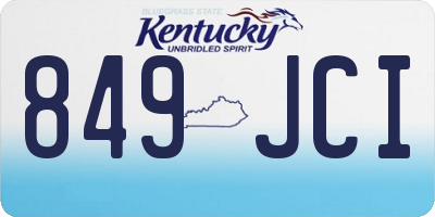 KY license plate 849JCI